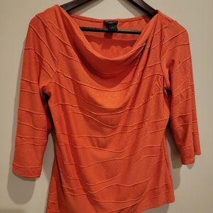 Ann Taylor orange/peach blouse 3 quarter sleeve